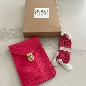 Pink leather cell phone/Crossbody bag